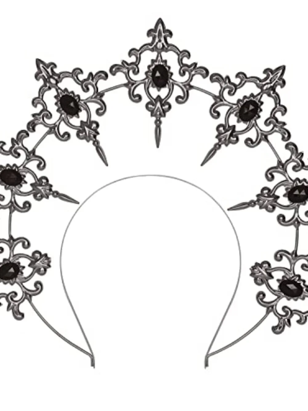 Gothic Medieval Halo Crown Headband Baroque Style Women's Alloy